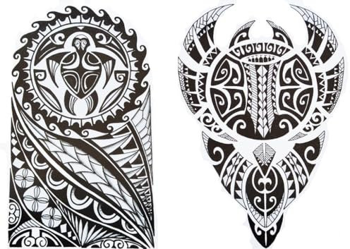 Lot de 2 tatouages temporaires tribaux Maori Design tribal HB829 857