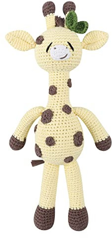 MULAIDI 28cm Gehäkelte Giraffe Kuscheltier Giraffe Baumwolle Gefüllt Einsamkeit Komfort Spielzeug Kleinkind Kinderzimmer Kuschelpuppen Für Mädchen