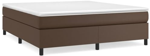 ZQQLVOO Betten, bettrahmen & lattenroste Schrankbett Polster kopfteil Boxspringbett Braun 160x200 cm Kunstleder