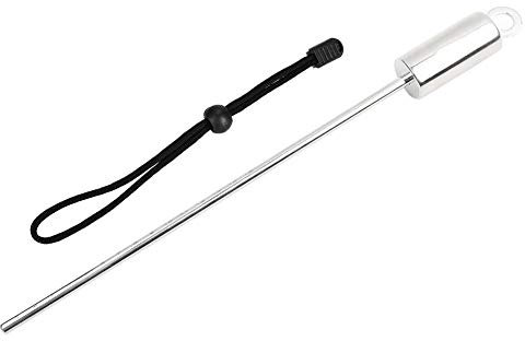 Bastone puntatore subacqueo, canna da immersione, in acciaio inox, colorato, per immersioni, per fare rumore, aragosta, solletico, shaker subacqueo con cordino per sport subacquei (fornito con nero