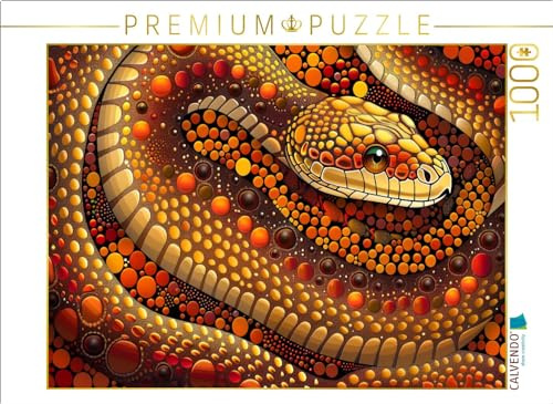 CALVENDO Puzzle Schlange - ähnlich dem Stil der Aborigines | 1000 Teile Lege-Größe 64 x 48 cm Foto-Puzzle für glückliche Stunden