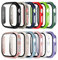 Pocoukate 12 Piezas Funda Protector de Pantalla Templado Compatible con Apple Watch Series 10 46mm, HD Protección Cover Protectora Completo, Película Cristal para iWatch 46 mm Case