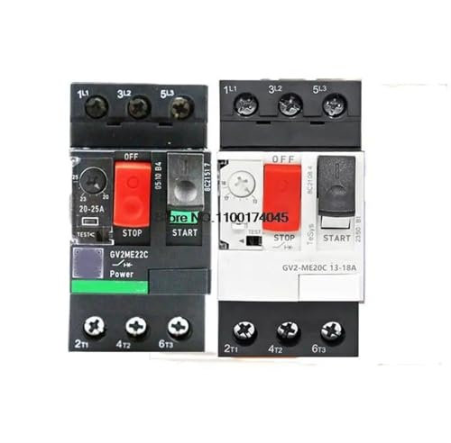 SFTSVFEO Disjoncteur de Protection de Moteur 3P, Type magnétique Thermique, disjoncteur MPCB, Bouton Poussoir GV2-MEC32C(White Old Type,ME10C 4-6.3A)