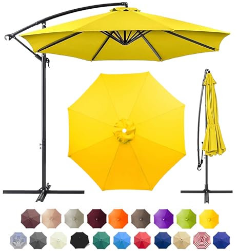 Terrassenschirm-Überdachung, Universal-Ersatzbezug für 3 m, 8 Rippen, für den Außenbereich, rund, Terrasse, Marktschirm, Sonnenschutz, Zubehör, 300D UV-Schutz und wasserabweisend (gelb)