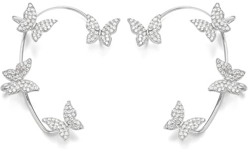 EIROVYA Ear Cuff Elfen Ohrringe für Damen Elfenohren Catwoman Ohrschmuck Elf Ears Elfen Ohren Elfenohren Schmuck für Elben Kostüm Feenkostüme Frauen Cosplay Kostüm, 1 Paar