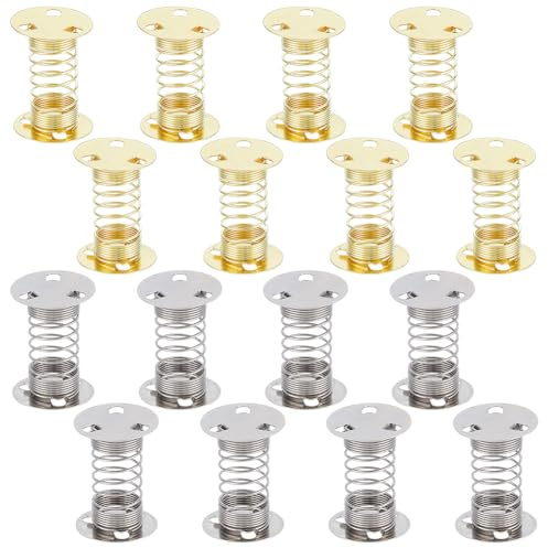 BENECREAT 16-teilige Federbasis aus Eisen, Spiral-Wackelfeder aus platingoldenem Metall, 31x25.5mm Bastel-Schüttelfeder doppelseitig für Wobble Crafts-Armaturenbrett-Montagefeder