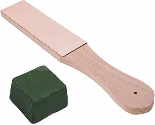 Premium Leder Streichriemen Abziehleder, Leder Streichriemen zum Schärfen von Messern mit Polierpaste, Poliermasse-Set