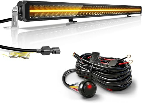 CO LIGHT 52 Zoll Light Bar Auto 240W 48000LM Led Arbeitsscheinwerfer Led 12v E GeprüFt IP68 Mit WeißEn Bernsteinfarbenen Tagfahrlichten Für 4x4 LKW, Auto, ATV, Buggy, Traktor