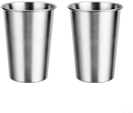 2 tazze da campeggio in acciaio inox da 400 ml, 500 ml, 600 ml, leggere, per escursioni, campeggio e viaggi (400 ml)