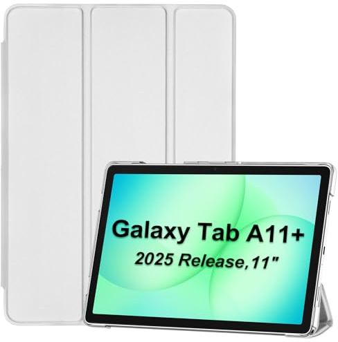 ProCase Funda para Samsung Galaxy Tab A11+ Plus 2025 11 Pulgadas/Galaxy Tab A9+ Plus 2023, Carcasa Delgada con Soporte, Cubierta Trifold con Activación y Suspensión Automática - Plateado