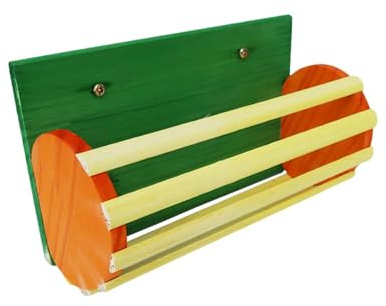 JAYIOLA Holz Kaninchen Heu Feeder Lebensmittel Fütterung Krippe Weniger Verschwendung Tragbare Kleine Tiere Gras Halter Bunny Heu Krippe Rack für Hamster, bunt