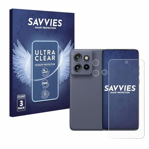 Savvies Schutzfolie für Motorola Edge 60 Neo | (Display+Kamera) 6 Stück Transparenter Displayschutz Made in Germany Ultra-Klar Displayschutz-Folie