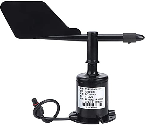 Pongnas Trasmettitore del a 360 Gradi e Sensore Anemometro per Misurazioni Precise (Coppia di cavi plug-in 0-10V (360°) 0,7 metri)