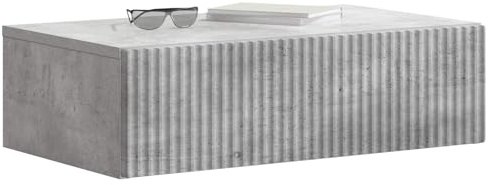 vidaXL Wandmontierter Beistelltisch Betongrau 59 x 34,5 x 17 cm, Moderne Wohnraumaufbewahrung, rechteckiges Wandregal, platzsparender Couchtisch, kompaktes Möbel fürs Dekor