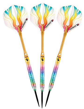 Elkadart Rainbow 90% Tungsten Steel Tip Darts mit Aufbewahrungs-/Reisetasche, 25 Gramm