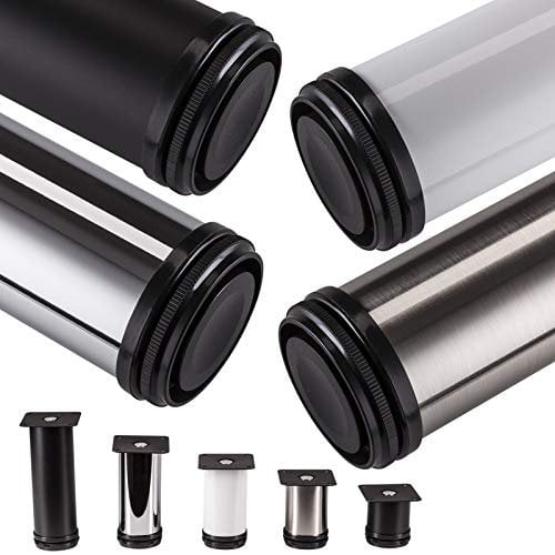 SET de 4 x SO-TECH® Pied de Meuble JIMMY Noir Ø 50 mm/Hauteur: 60 mm Pied pour Armoire