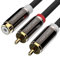 FosPower Y Adaptador [8 Pulgada] 2 RCA (Macho) a 1 RCA (Hembra) Estéreo Audio Adaptador Cable [24k Oro Chapado] 2 Macho a 1 Hembra Y Disidente Conectores Extensión Cord