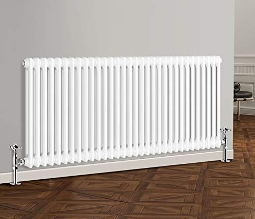 NRG 600 x 1460 mm Gloss White Horizontal Cast Iron Radiator Double Panel