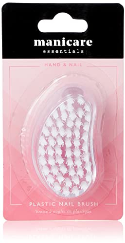 Manicare Kunststoff-Nagelbürste, hygienisch, Hand- und Nagelbürste, zum Schrubben, Reinigen von Dreck und Schmutz und Öl unter Nägeln, feste, starke Borsten, für Finger- und Zehennägel