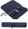 QCWN Borsa arrotolabile in tela cerata per coltelli da chef, resistente, per coltelli, posate, con 6 scomparti e cinghia avvolgente, colore blu
