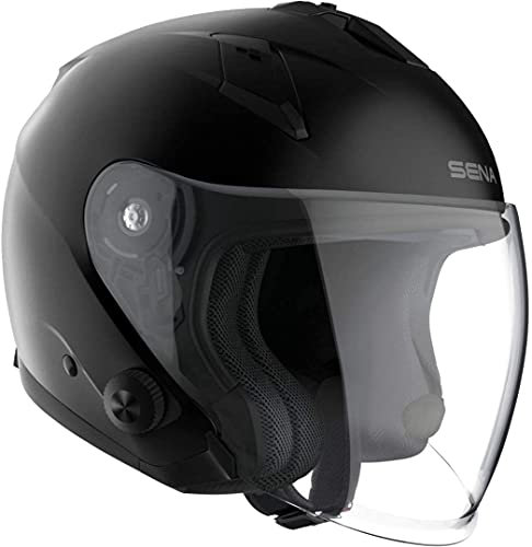 Sena ECONO-MB0XL ECONO Jethelm Mit Integriertem Bluetooth-Kommunikationssystem, Mattschwarz, XL Größe, ECE-zertifiziert