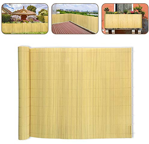 UISEBRT Canisse en PVC Brise-Vue occultant pour Jardin, Balcon et Terrasse, Résistant aux intempéries, Protection visuelle, Bambus, 160x1000cm