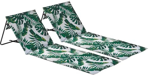 Harbour Housewares 2 Stück Folding Strandliege - Leichtes Material Praktische faltbares Design - Banana Leaf