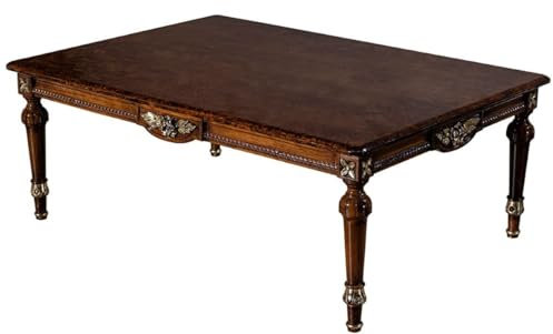 Casa Padrino Luxus Barock Couchtisch Braun 122 x 86 x H. 46 cm - Massivholz Wohnzimmertisch im Barockstil - Barock Wohnzimmer Möbel