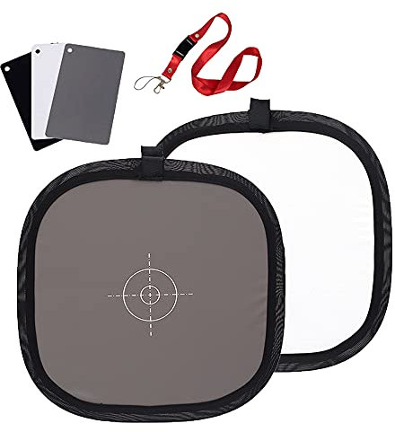 RENIAN Small Grey White Balance Card 18 and Grey Reference Reflector Board with Carrying Bag Photography Card Custom Calibration Camera Checker Video, DSLR and Film