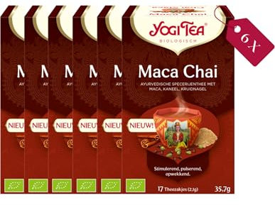 Yogi Tea, Maca, tisane bio, mélange de cannelle, clou de girofle et maca, 17 sachets de thé