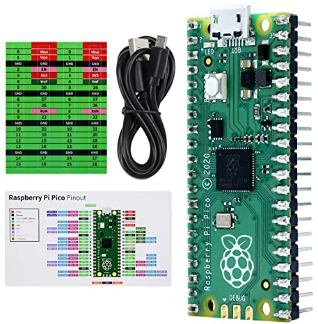 Freenove Raspberry Pi Pico Board Pre-Soldered Header, Dual-core Arm Cortex-M0+ Microcontroller, Development Board, Python C Java Code, Tutorial Example Projects