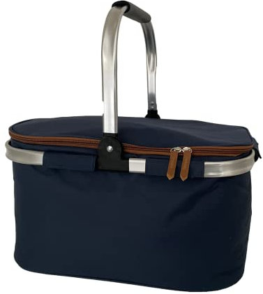 Kühlkorb Einkaufskorb Picknickkorb Isoliertasche Kühltasche Lunchtasche faltbar Thermo Einkaufstasche 23 Liter Cooler Bag dunkelblau