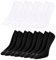 Toes Home Füßlinge Ballerina Socken Damen 8 Paar, Unsichtbare Sneaker Socken Damen Füsslinge mit Rutschfest Silikon No Show Atmungsaktiv Halbsocken Schwarz Weiß 39-42 (M)