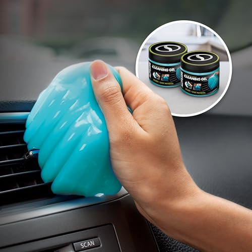 AUTO JOE Lot de 2 gels de nettoyage pour voiture, nettoyant pour suceurs de voiture, slime pour grille d'aération et retrait des détails intérieurs, mastic de voiture et nettoyant pour clavier