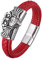 Whoiy Leder Armband Herr, Armband Gravur Damen Eule Magnetische Schnalle Lederarmband für Männer 20.5cm