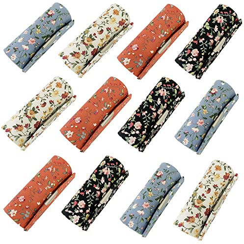 MIAO JIN 12 Stück Lippenstift-Etui mit Spiegel, Lippenstift-Etui, Aufbewahrungskoffer, Schmuckkoffer,, Kleine Blume, Kleine Blume