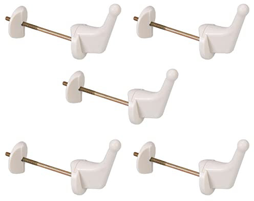 DAZZLEEX 5 ganci appendiabiti per radiatore, in plastica ABS, 10 cm, stile moderno, montaggio a parete, bagno, cucina, cappelli, borse, asciugamani, utensili