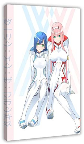 FISH DRAGATE Darling in The Franxx 002 1 Leinwand-Poster, Wandkunst, Dekoration, Bild für Wohnzimmer, Schlafzimmer, Dekoration, Rahmen-Stil, 60 x 90 cm