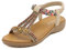 MACHSWON Women's Summer Sandals Casual Comfortable Flip Flops Sparkly Rhinestone Shoes Ankle T-Strap Elastic Back Flat Outdoor Sandals for Women (Beige, Size 6)