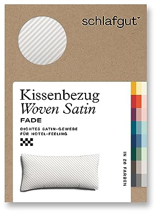 schlafgut Woven Fade Kissenbezug 40x80 cm 100% Baumwolle, White Fade