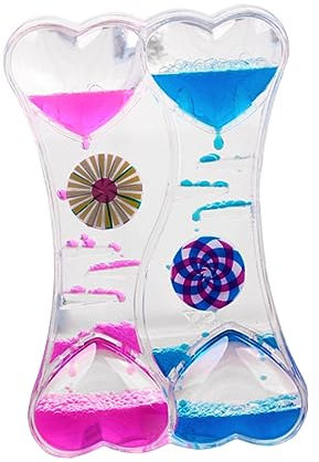 ibasenice Sanduhr mit Öl, Rotierender Turbine und Flüssiger Blasenbewegung aus Acryl, Kinetisches Schreibtischspielzeug zur Dekoration im Büro oder Zuhause, Zufällige Farbe Zufälliger Stil