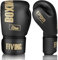 Boxhandschuhe für Damen und Herren, Boxing Training Gloves,geeignet für Boxen, Kickboxen, gemischte Kampfsportarten, Thai, MMA, Kampftraining (Schwarzes Gold, 10oz)