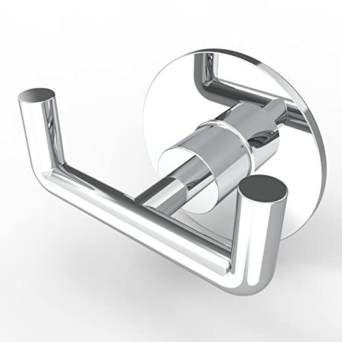 WZRUA Self Adhesive Hooks,Chrome Stainless Steel Bathroom Towel and Coat Hooks, Robe Hook Sticky Extra Strong