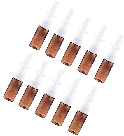 Ipetboom 15stücke Nasenspray Sprühflasche Braunes Pet Material Nachfüllbar Kompakt Tragbar Mit Sicherheitsschutz Für Feinen Wiederverwendbaren Nasenspraygebrauch