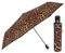 PERLETTI Leopardenmuster Regenschirm Damen mit Automatik Auf Zu - Frauen Taschenschirm Sturmfest Windischer - Reise Mini Regen Schirm Klein Taschenregenschirm - Durchm 98 cm (Leopardenmuster Dunkel)
