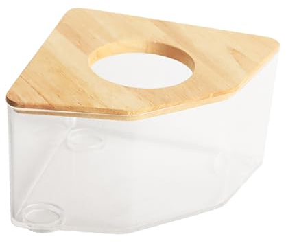 PLUSHCEWT Hamster Sandbad,Hamster Sandbad Container,Transparentes Hamster Sandbad mit Holzdeckel,Hamster-Badewanne Box,für Syrischen Hamster Meerschweinchen Ratte Mäuse