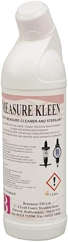 CATERINGBASE Measure Kleen Spirit and Optic Measure Liquid Cleaner and Sterilant, 1 Litre/33oz, Glass Cleaner Bottle