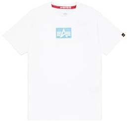 Alpha Industries Herren Satin Logo T, White, S