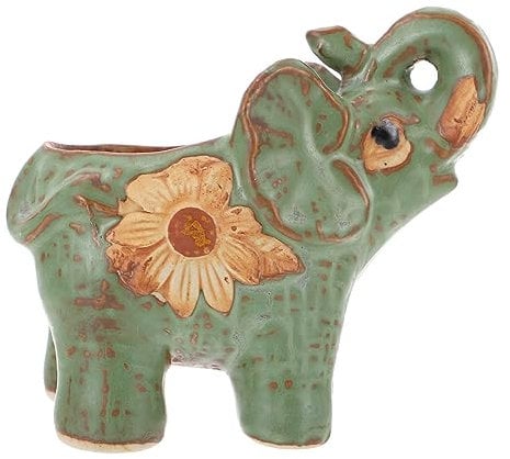 VINTORKY Ceramic Elephant Pot Elephant Planters for Outdoor Plants Large Plant Pot Terrarium Pots Elephant Vase Small Succulent Pot Faux Plants Indoor Desktop Ceramics