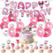35PCS K-itty Birthday Decorations, Cat Party Balloon Kit, Kity balloon Kitt-y Birthday Party Decorations Happy birthday Banner K-itty Cake Topper for Girl Cat Theme Party Supplies
